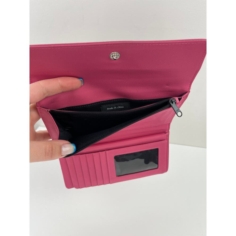 VTG Kate Spade Bubblegum Pink Foldover Clutch Wallet Barbiecore Card Money Y2K - Picture 8 of 10